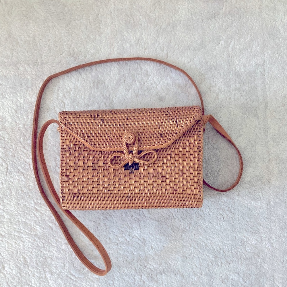 Koret Rattan & Leather Purse